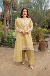Solène - Radiant Lime Green Embroidered 3PC Suit