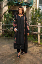 Serapha - Elegant Black Embroidered 3PC Suit