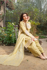 Solène - Radiant Lime Green Embroidered 3PC Suit