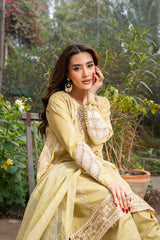 Solène - Radiant Lime Green Embroidered 3PC Suit