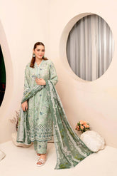 EMBROIDERED PRINTED LAWN 3PC SUIT