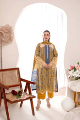 EMBROIDERED PRINTED LAWN 3PC SUIT