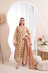 EMBROIDERED PRINTED LAWN 3PC SUIT