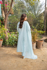 Skye - Serene Sky Blue Embroidered 3PC Suit