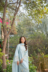 Skye - Serene Sky Blue Embroidered 3PC Suit