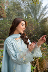 Skye - Serene Sky Blue Embroidered 3PC Suit