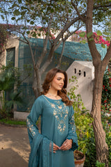 Aquaria - Emerald Grace Embroidered 3PC Suit