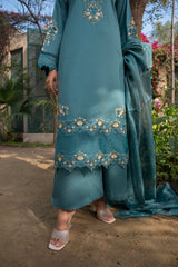 Aquaria - Emerald Grace Embroidered 3PC Suit