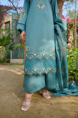 Aquaria - Emerald Grace Embroidered 3PC Suit