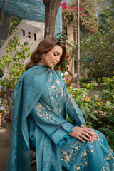 Aquaria - Emerald Grace Embroidered 3PC Suit