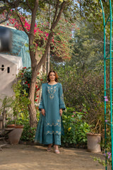 Aquaria - Emerald Grace Embroidered 3PC Suit