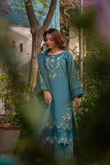 Aquaria - Emerald Grace Embroidered 3PC Suit