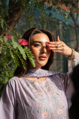 Liliora - Chic Lavender Embroidered 3PC Suit