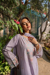 Liliora - Chic Lavender Embroidered 3PC Suit