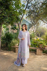 Liliora - Chic Lavender Embroidered 3PC Suit
