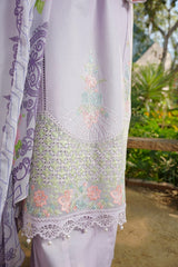 Liliora - Chic Lavender Embroidered 3PC Suit