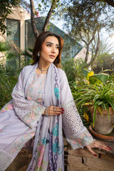 Liliora - Chic Lavender Embroidered 3PC Suit