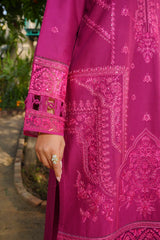 Rosé - Fuchsia Bloom Premium Embroidered 3PC Suit