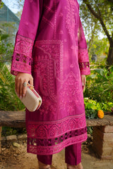 Rosé - Fuchsia Bloom Premium Embroidered 3PC Suit