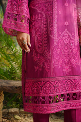 Rosé - Fuchsia Bloom Premium Embroidered 3PC Suit