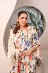 EMBROIDERED PRINTED LAWN 3PC SUIT