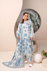EMBROIDERED PRINTED LAWN 3PC SUIT