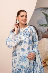 EMBROIDERED PRINTED LAWN 3PC SUIT