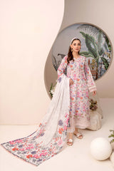 EMBROIDERED PRINTED LAWN 3PC SUIT
