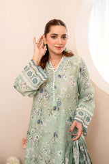 EMBROIDERED PRINTED LAWN 3PC SUIT