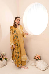 EMBROIDERED PRINTED LAWN 3PC SUIT