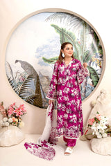 EMBROIDERED PRINTED LAWN 3PC SUIT