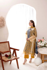 EMBROIDERED PRINTED LAWN 3PC SUIT