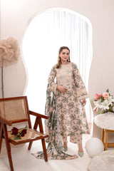 EMBROIDERED PRINTED LAWN 3PC SUIT