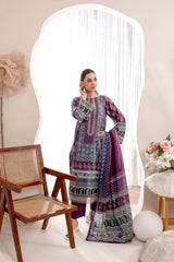 EMBROIDERED PRINTED LAWN 3PC SUIT