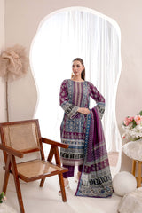 EMBROIDERED PRINTED LAWN 3PC SUIT