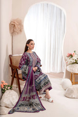 EMBROIDERED PRINTED LAWN 3PC SUIT