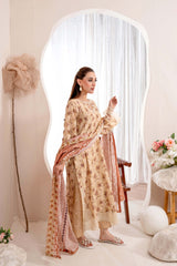 EMBROIDERED PRINTED LAWN 3PC SUIT