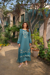 Aquaria - Emerald Grace Embroidered 3PC Suit