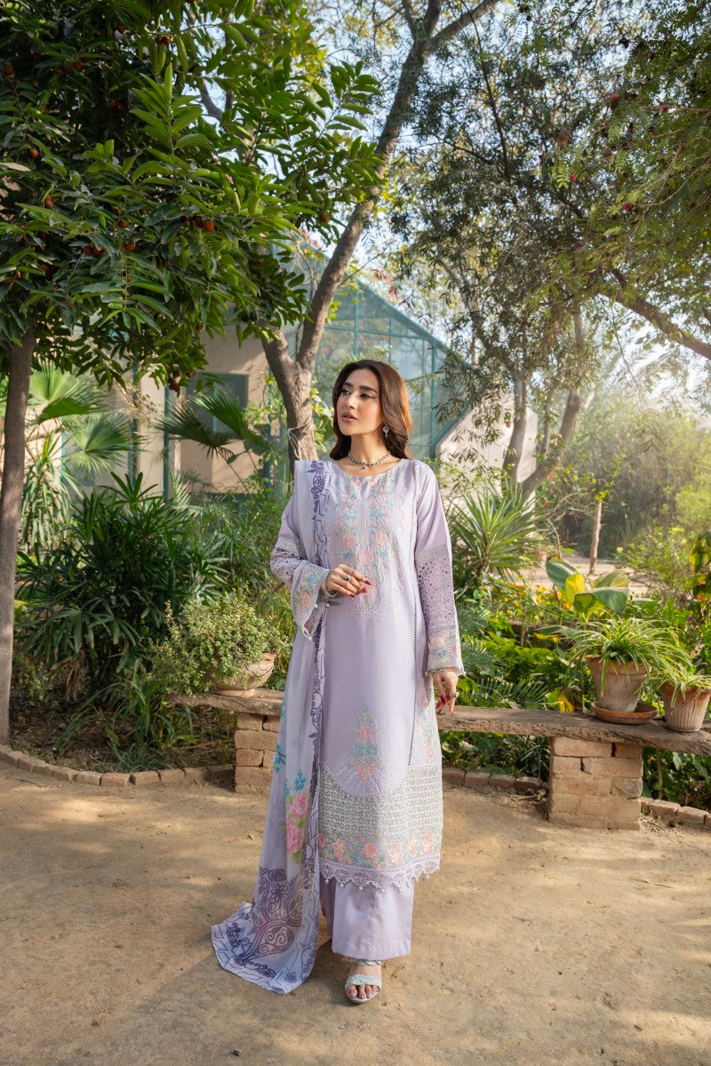 Liliora - Chic Lavender Embroidered 3PC Suit