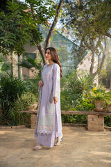 Liliora - Chic Lavender Embroidered 3PC Suit